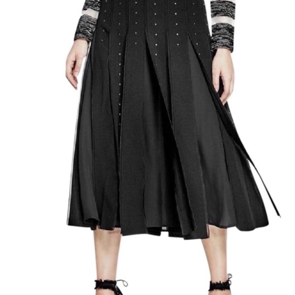 GUESS NWT Lita Studded Flyaway Midi Skirt size 6 - Picture 2 of 12